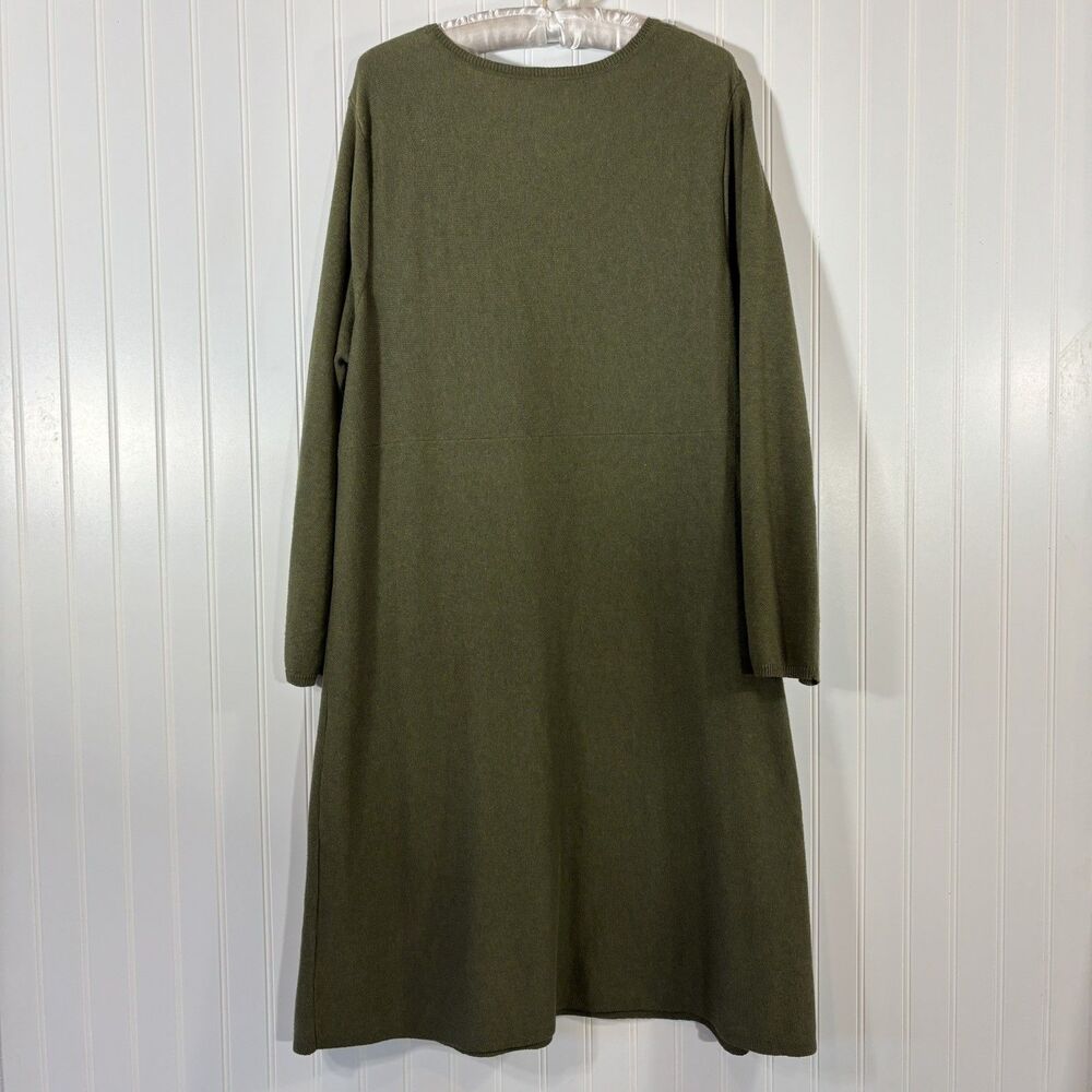 J. Jill Womens Green Sweater Dress 2X Cotton Capsule Classic Minimalist Teacher - Picture 2 of 12